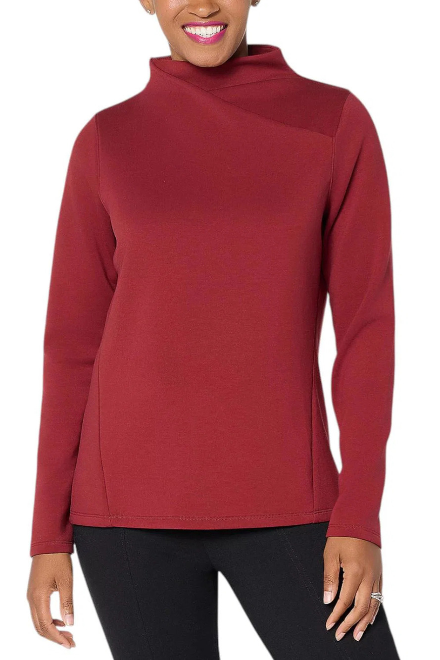 Martha Stewart Women's Signature Comfort Crossover Top Syrah - Plus